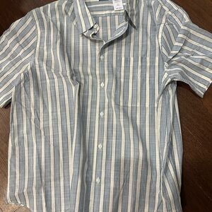 Todd Snyder Blue and White Striped Casual Shirt
